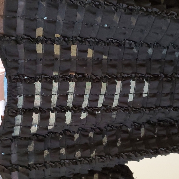 Joseph Ribhoff Sheer Black X Top - Picture 7 of 7